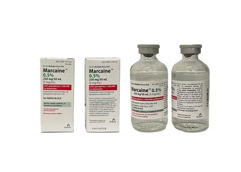 Marcaine 0.5% With Epinephrine 1:200,000 as Bitartrate 250mg/50mL 5 mg/mL MDV (1/ct ...