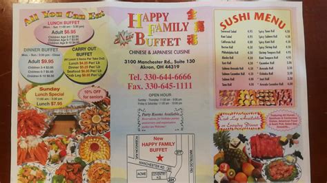 Online Menu of Happy Family Buffet Restaurant, Akron, Ohio, 44319 - Zmenu