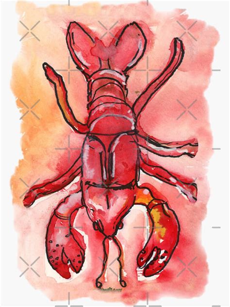 "Lobster Watercolor" Sticker by drewsandler | Redbubble