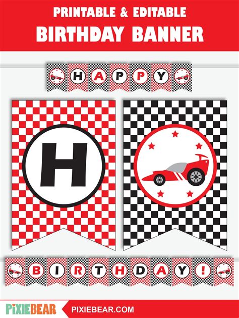 Race Car Banner Race Car Birthday Banner Race Car Party Banner ...