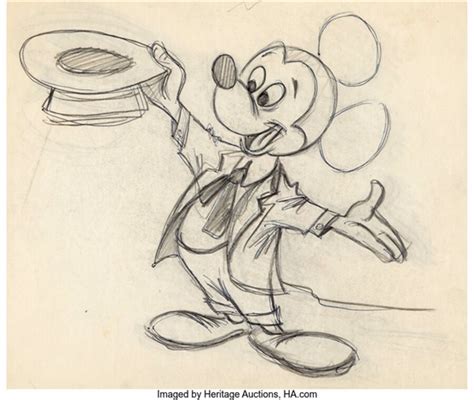 Mickey Mouse Character Design Drawing Original Art Walt Disney, c ...