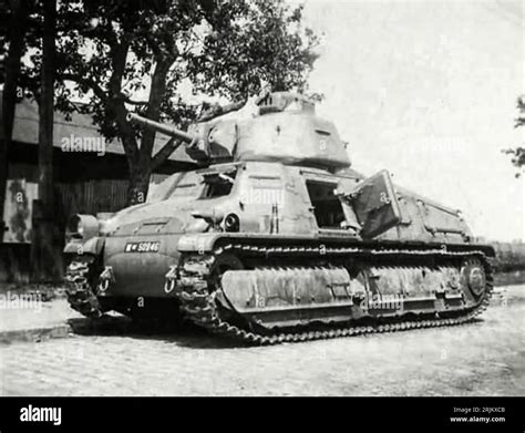 World War II - FRANCE. Tanks, Somua S-35, Abandoned Somua S35 tank. The Somua S-35 was a French ...