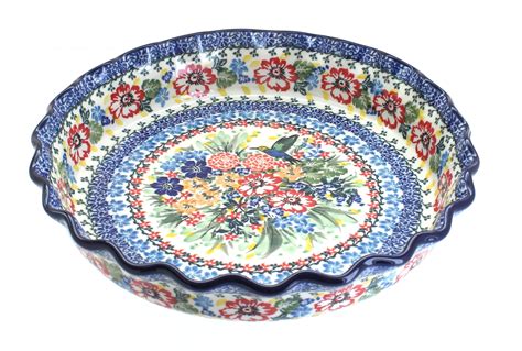 Blue Rose Polish Pottery Hummingbird Pie Plate - Walmart.com - Walmart.com