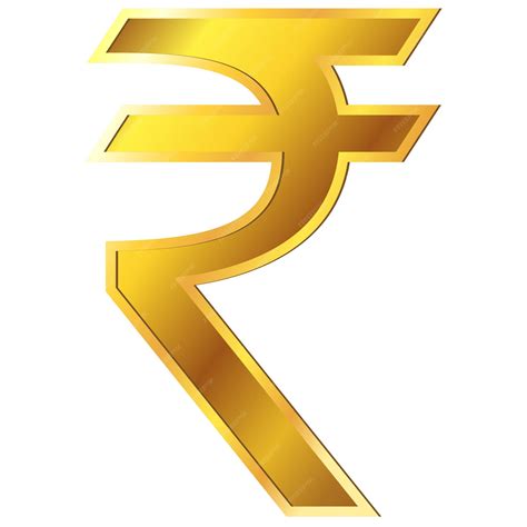 Premium Vector | Indian Rupee INR currency golden sign in front view ...