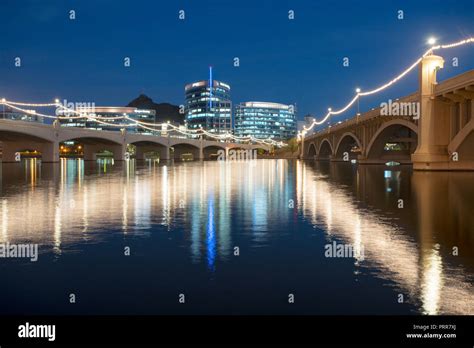 Mill Street Bridge over Tempe Town Lake in Tempe, Arizona Stock Photo ...