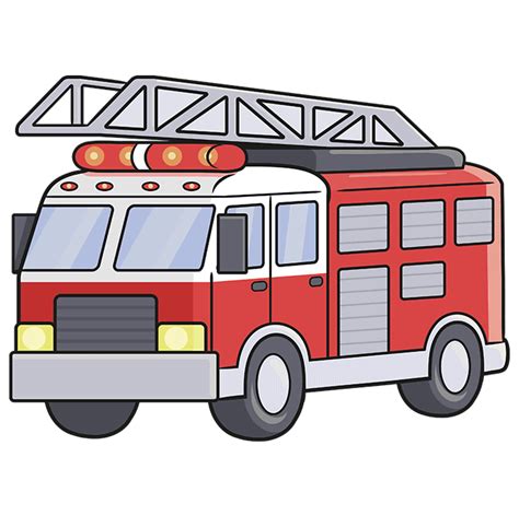 How to Draw a Firetruck - Really Easy Drawing Tutorial