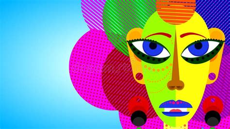 Abstract Painted Girl Head with Multi-colored Face Elements Stock Video - Video of drawing ...