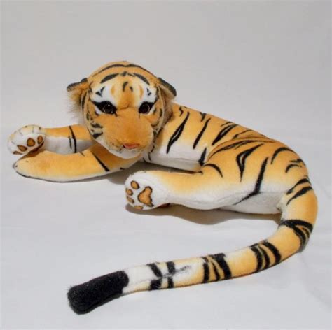 Realistic Bengal Tiger Plush Curled Up Lifelike 15" Stuffed Animal | Plush stuffed animals ...