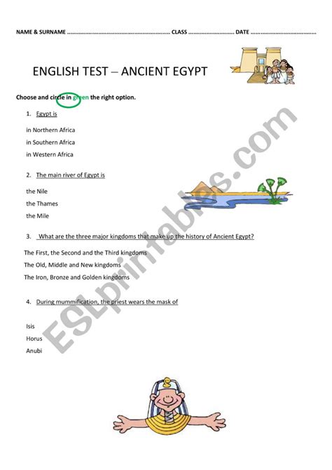 ANCIENT EGYPT QUIZ TEST - ESL worksheet by riso