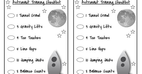 astronaut training checklist - Google Search | Space activities ...