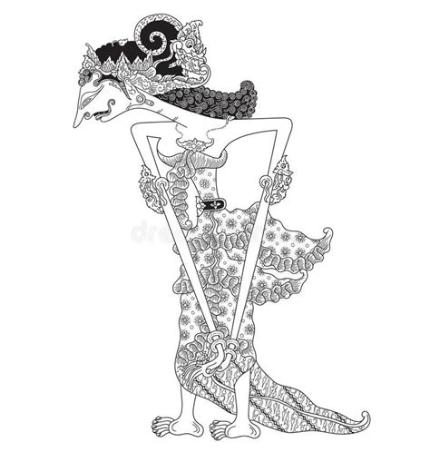 Suryawati. A character of traditional puppet show, wayang kulit from java indonesia vector ...