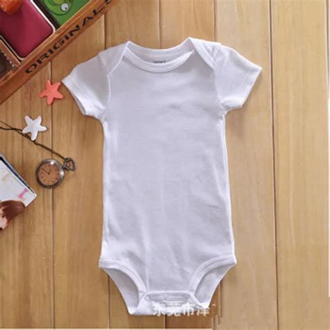 Wholesale Solid Color White Baby Bodysuit Short Sleeve Newborn Baby ...