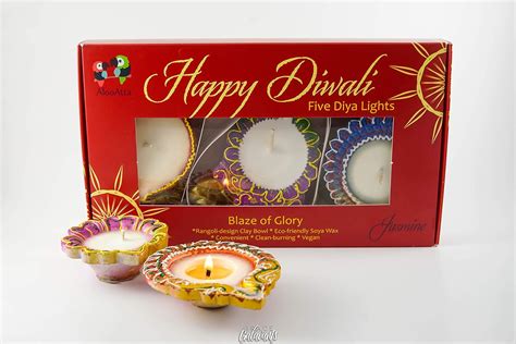 BC Naturals Diwali Diyas - Five Diwali Diya Lights - Jasmine Scented ...