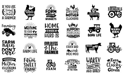 Farm Quotes Bundle SVG PNG DXF Files, Cut Files for Cricut Silhouette ...