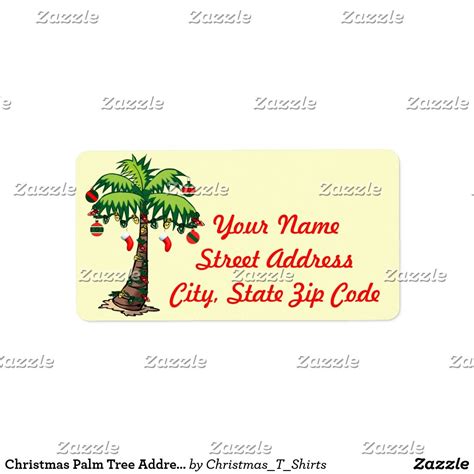 Christmas Palm Tree Address Label | Address labels, Mailing address labels, Return address labels