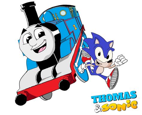 Thomas and Sonic coloured by BrendenReis10 on DeviantArt