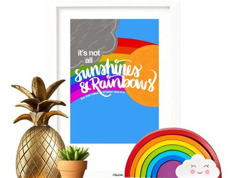 Sunshines and Rainbows Illustrated Quote Print It's Not | Etsy | Quote prints, Art prints quotes ...