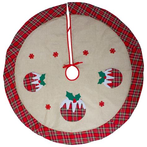 Northlight 48-Inch Off-White Burlap Christmas Tree Skirt with Merry ...