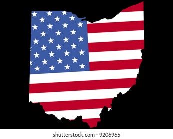 Map State Ohio American Flag Stock Vector (Royalty Free) 9206965 ...