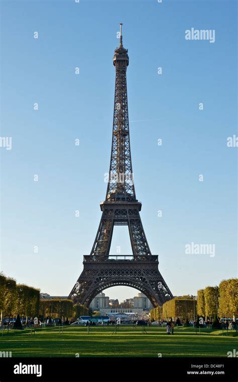 Eiffel Tower, from Champ-de-Mars, Paris Stock Photo - Alamy