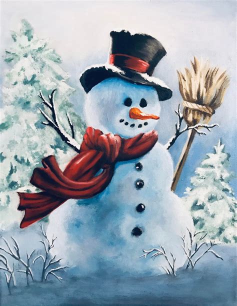 Snowman, Oil on Canvas, 2018 : r/Art