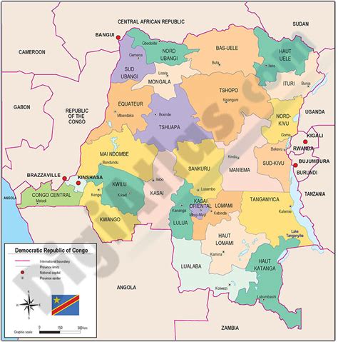 Map of democratic republic of the congo (kinshasa)