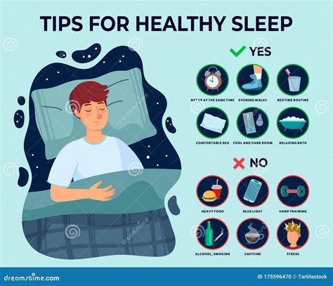 Healthy Sleep. Tips For Well Sleeping, Infographic Of Good Night ...