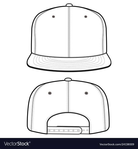 Snapback cap fashion flat mockup design Royalty Free Vector