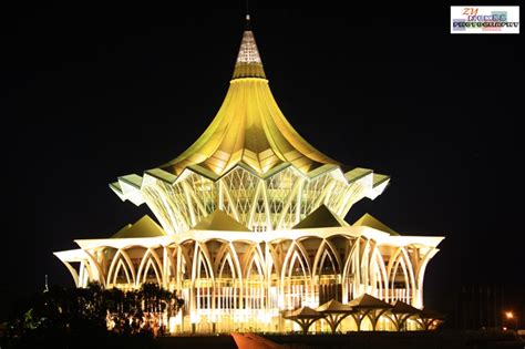 Through the lens: Night view of DUN Sarawak, Malaysia