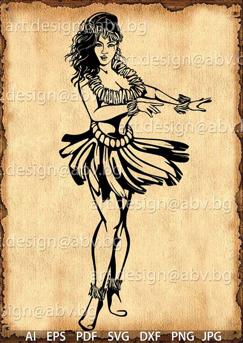 Vector HULA GIRL SVG Ai Eps Png Pdf Jpg Image Graphic - Etsy