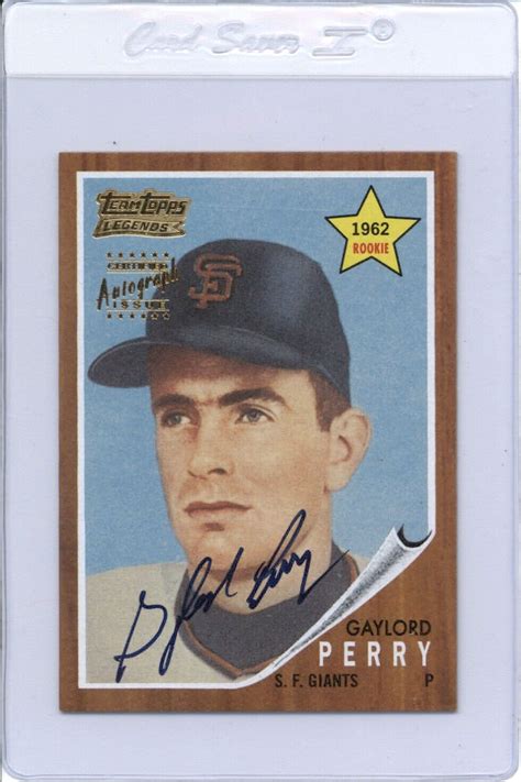 2002 Topps GAYLORD PERRY Autograph on Card Signature Auto S.F. GIANTS ...