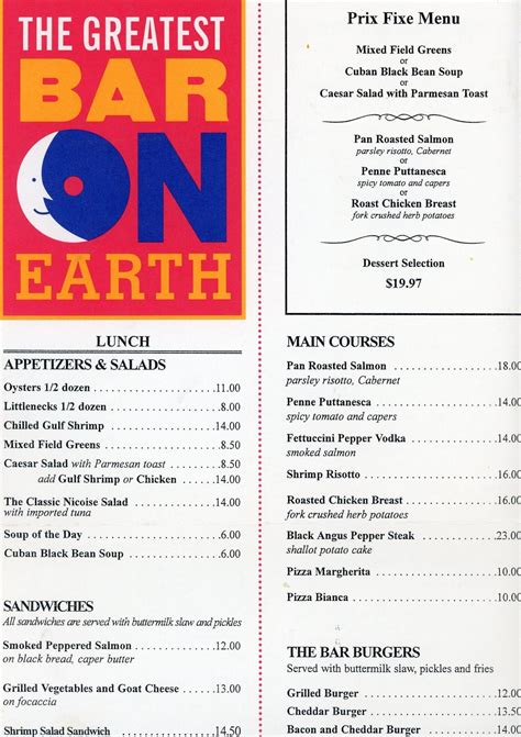 The menu from Windows on The World and the menu from the extra Bar : r/911archive