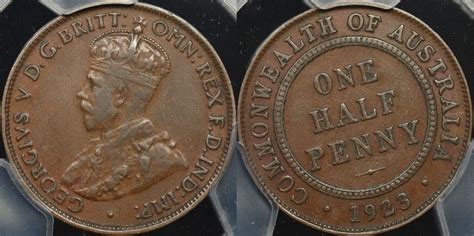 Australia 1923 Halfpenny 1/2d gF good Fine PCGS VF30 - The Purple Penny