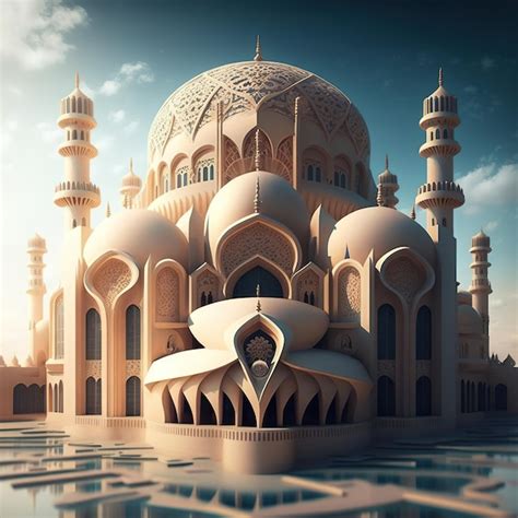 Premium Photo | Islamic Mosques A Digital Art Illustration Showcasing ...