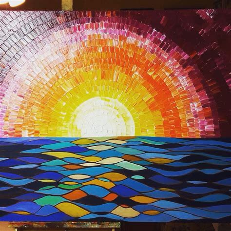 Sunset | Mosaic art projects, Mosaic art, Mosaic murals