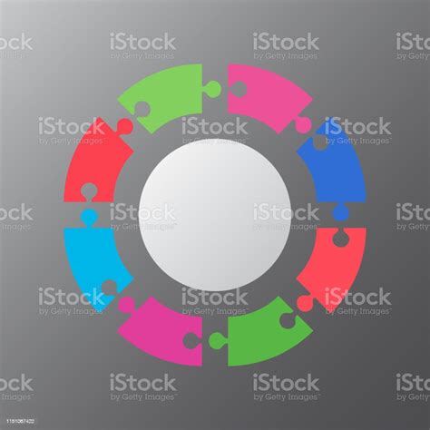 Eight Pieces Jigsaw Puzzle Circles Diagram Graphic Stock Illustration ...