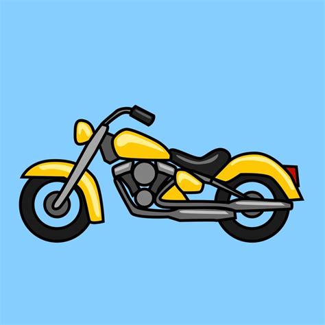 yellow simple classic motorcycle cartoon design. design for templates. 3777138 Vector Art at ...