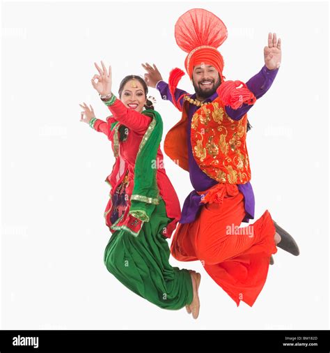 Bhangra the traditional folk dance from Punjab in North India Stock ...