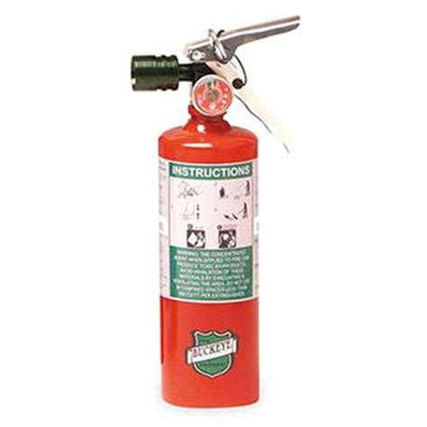 Halotron I fire extinguisher, 5 lbs class BC, ULC 5B:C, vehicle hook.