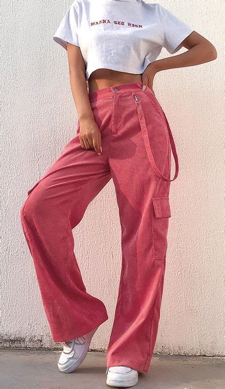 Pink Corduroy Trousers with Ribbon | Cute outfits, Retro fashion ...