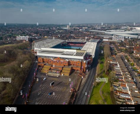 Aston Villa FC Football Club Stadium Villa Park from the Air, Birds eye view from a aerial drone ...