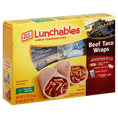 Lunchables Lunch Combinations, Taco Wraps, Beef, Fun Pack, 1 kit