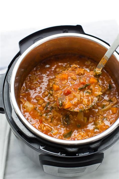 Instant Pot Turkey Vegetable Lasagna Soup - Meaningful Eats