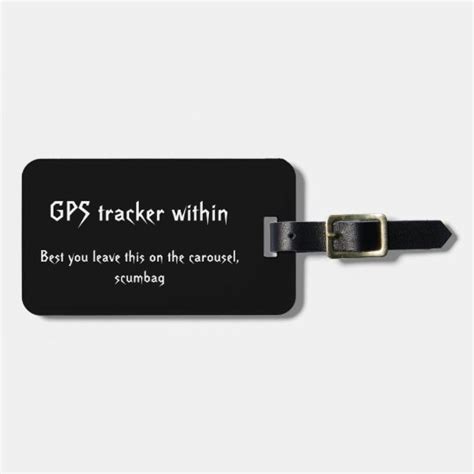 GPS tracker warning luggage tag | Zazzle.com