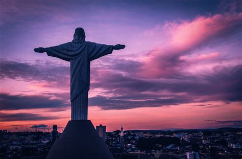Christ The Redeemer Statue Cloud Brazil Rio De Janeiro Jesus Sunrise ...