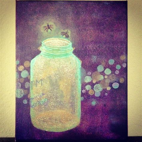 fireflies in a jar/ acrylic painting - Jessica Nyholm