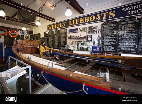 UK, England, Yorkshire, Whitby, old Lifeboat Station, museum display Stock Photo - Alamy