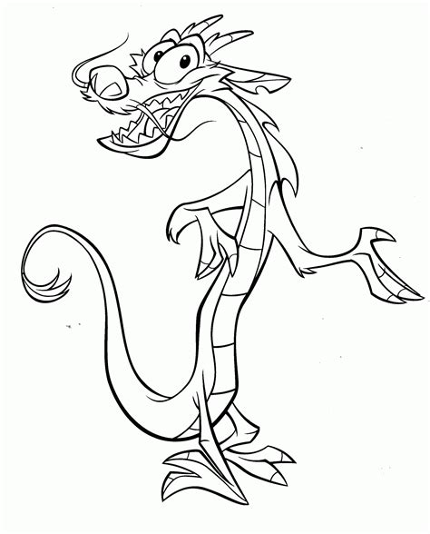 Mulan And Mushu Coloring Pages - Coloring Home