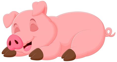 Cute Pig Cartoon Sleeping Vector Illustration. Animal Nature Icon ...