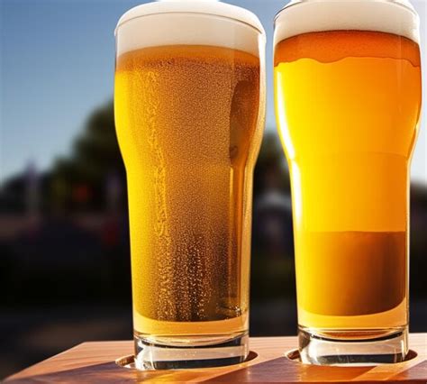 Premium AI Image | Glasses of cold beer with foam pint of original ...